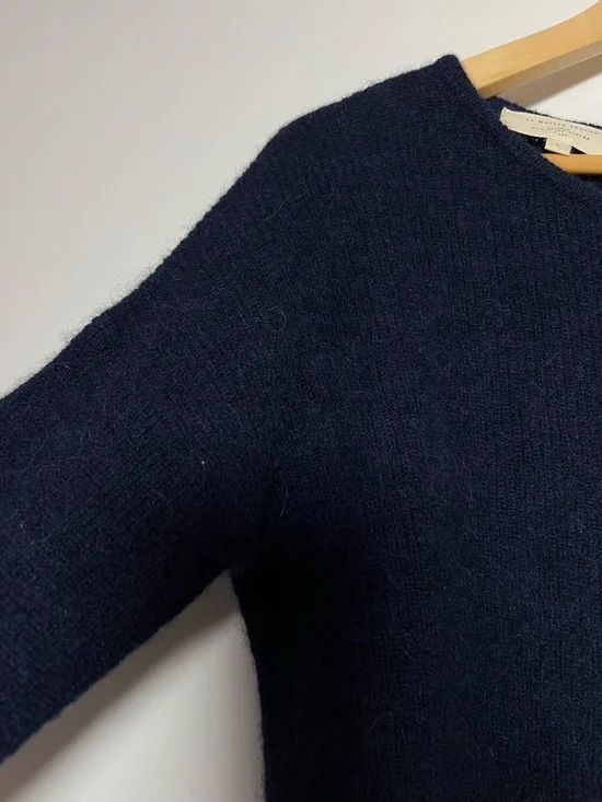 Sezane Gaspard Alpaca Mohair Button-Front Sweater Cardigan Navy Contemporary - Picture 5 of 11